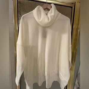 Beautiful brand new 3/4 sleeve cowl neck high low waffle knit sweater! W/tags!